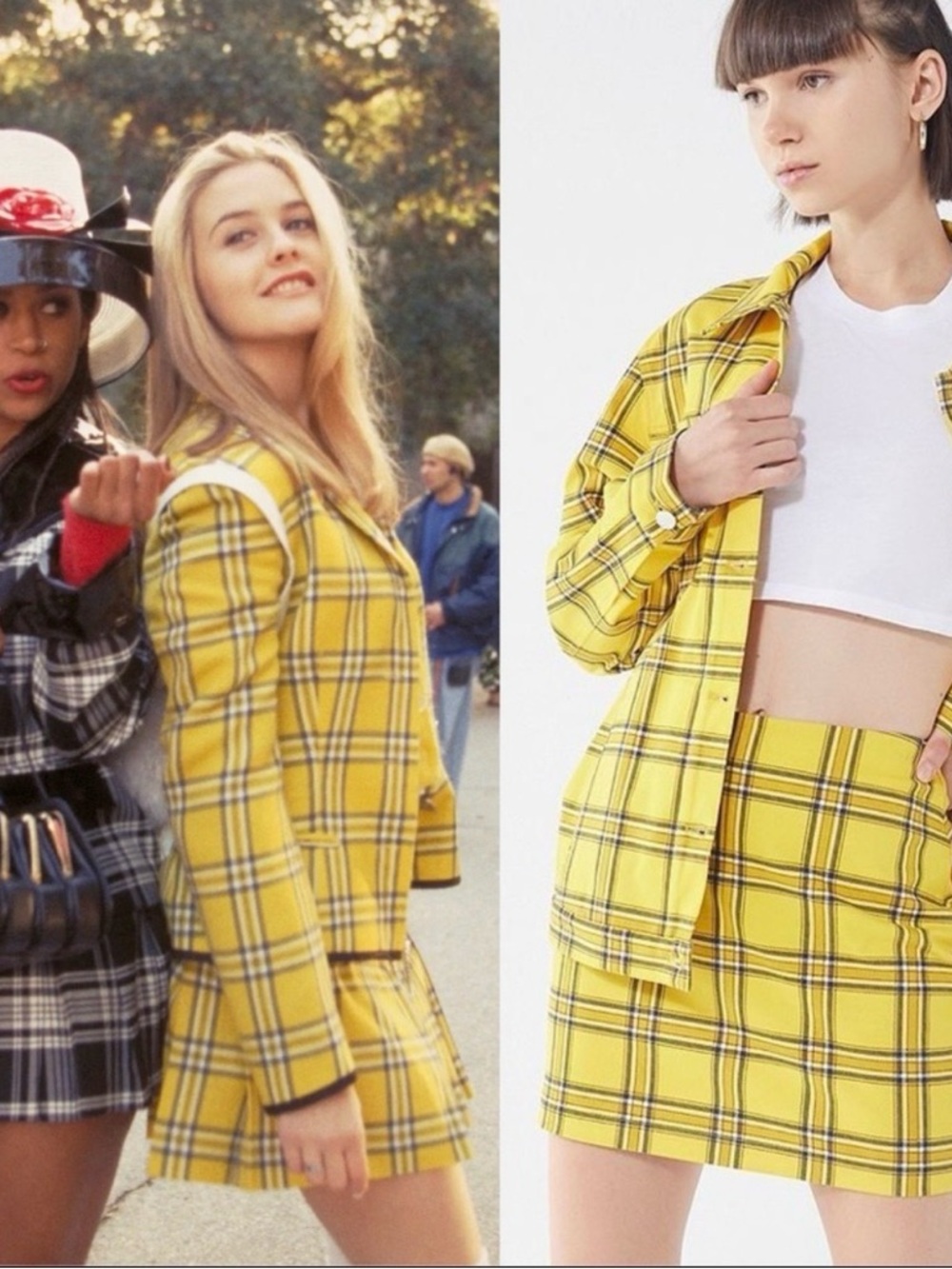 Vintage Guess plaited Mid Rise Clueless Yellow Skirt size Medium.